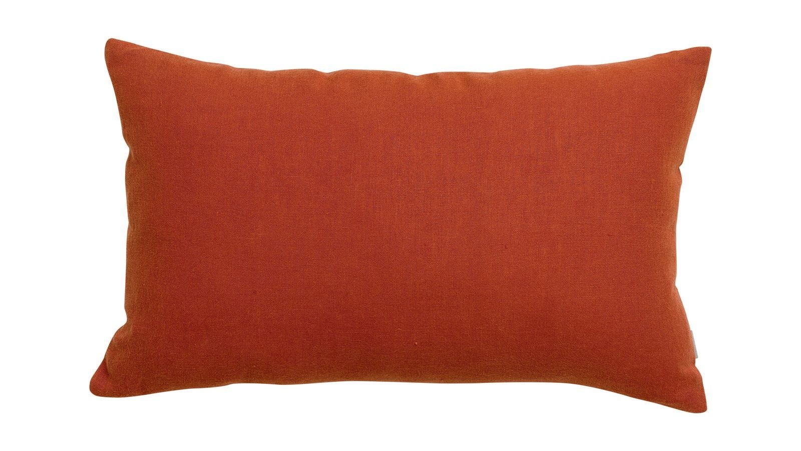 Coussin lin et coton orange rooibos 30 x 50 cm - Zeff