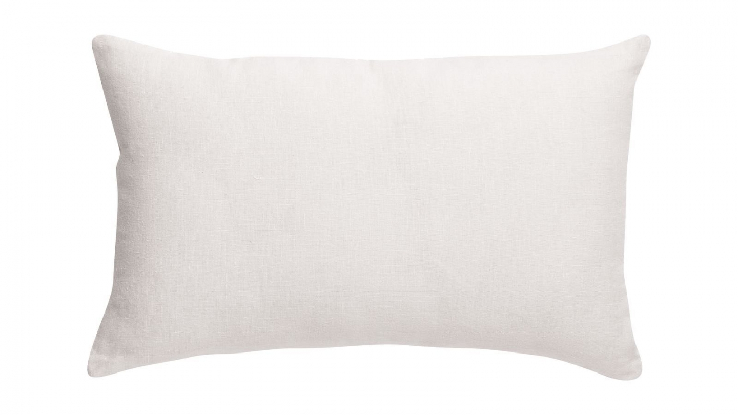 Coussin lin et coton blanc 30 x 50 cm - Zeff