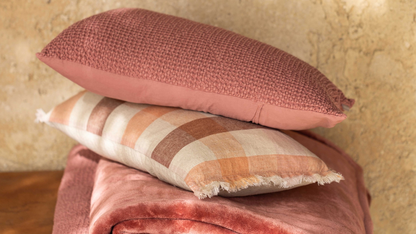 Coussin à imprimé terracotta 30 x 50 cm - Kate