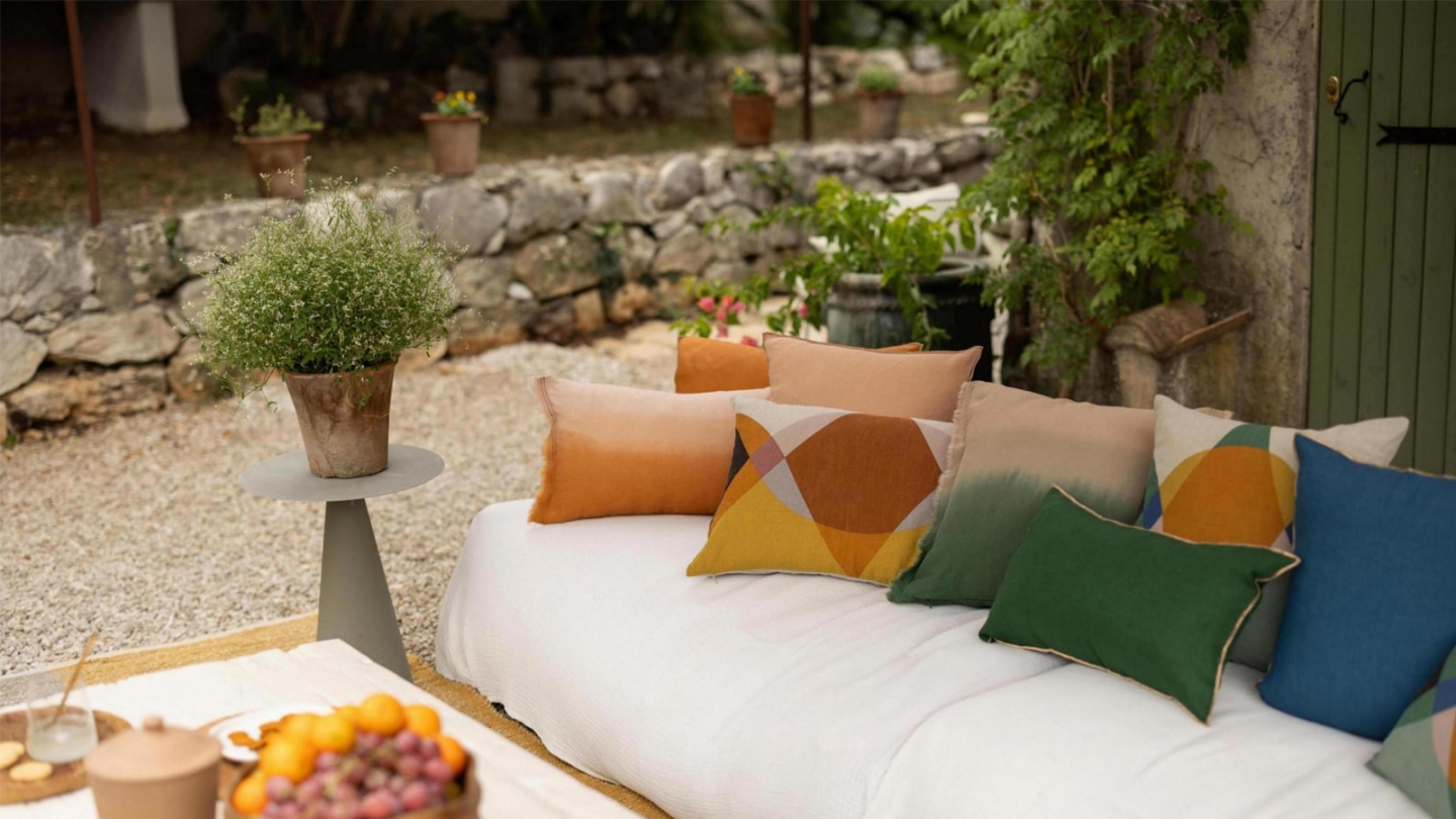 Coussin en lin orange cuivre 40 x 65 cm - Zeff Celeste