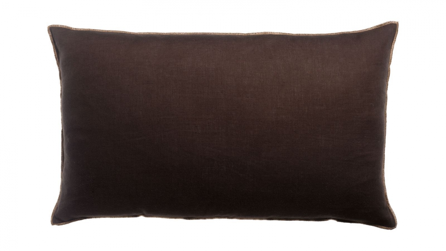 Coussin en lin gris ébène 40 x 65 cm - Zeff Celeste