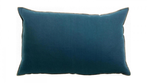 Coussin en lin bleu indigo 40 x 65 cm - Zeff Celeste