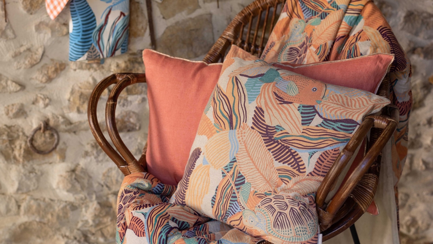 Coussin en lin pêche orange 40 x 65 cm - Zeff Celeste