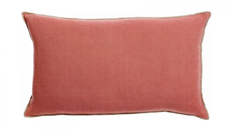 Coussin en lin pêche orange 30 x 50 cm - Zeff Celeste