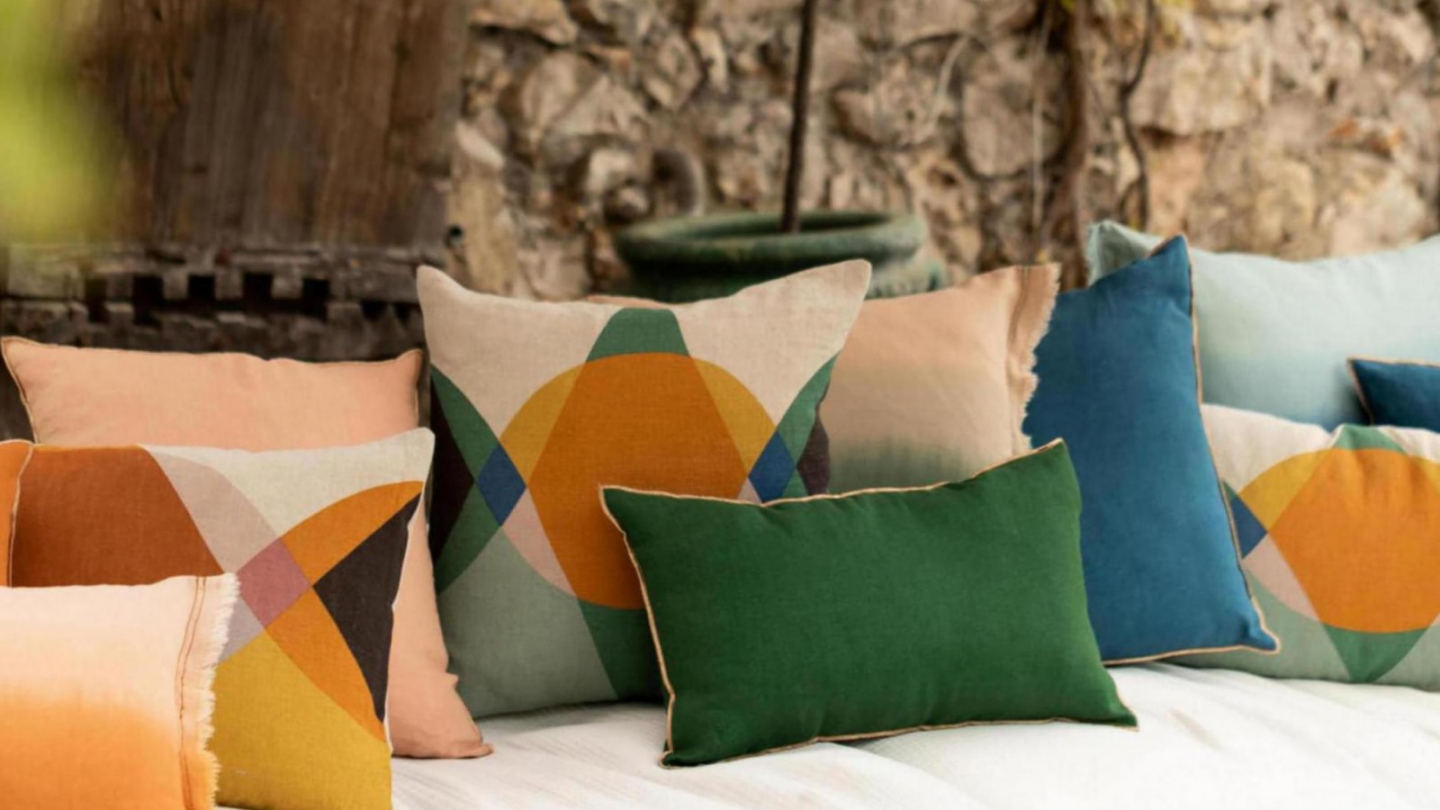 Coussin en lin vert épicia 30 x 50 cm - Zeff Celeste