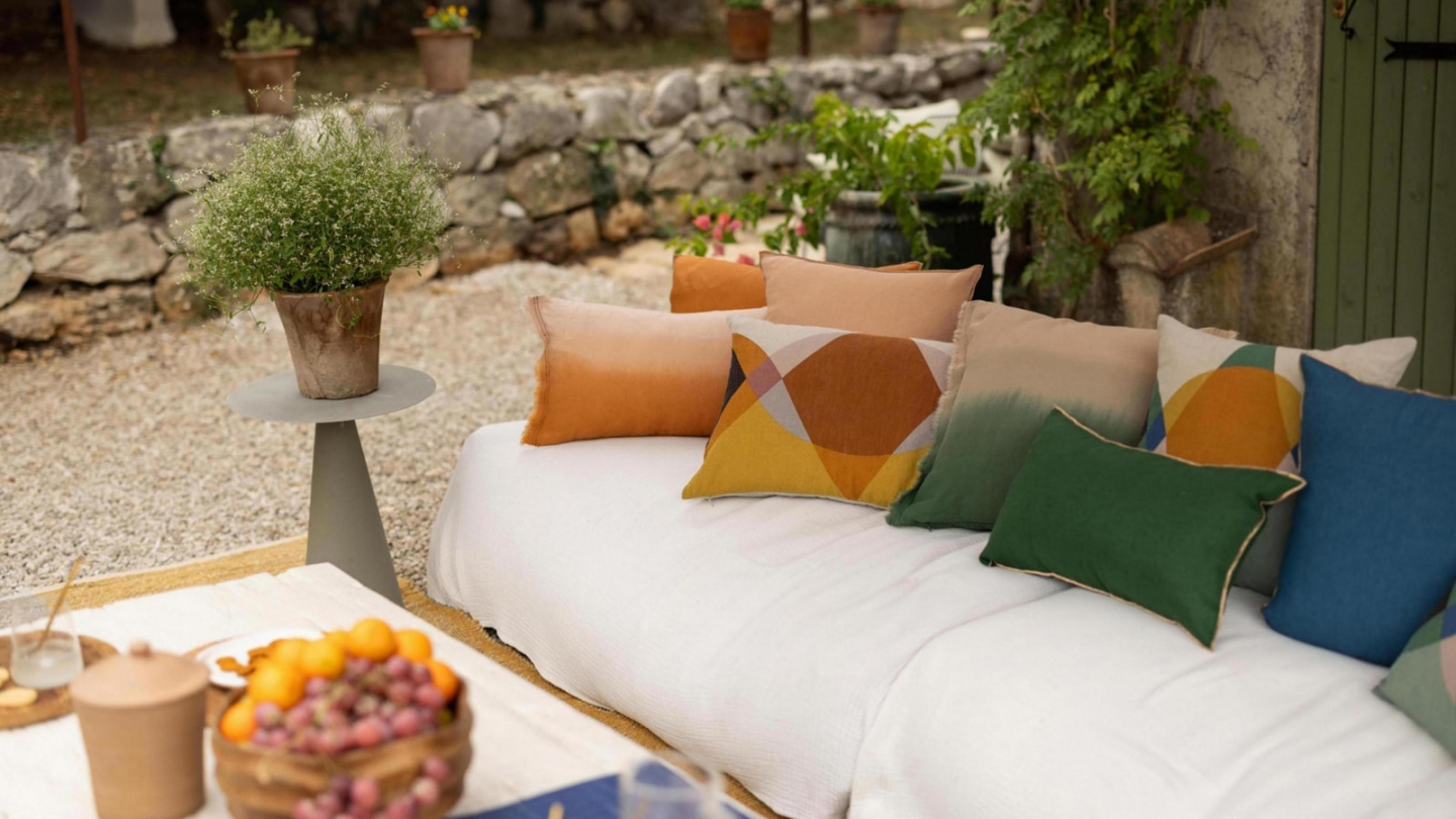 Coussin en lin orange cuivre 45 x 45 cm - Zeff Celeste