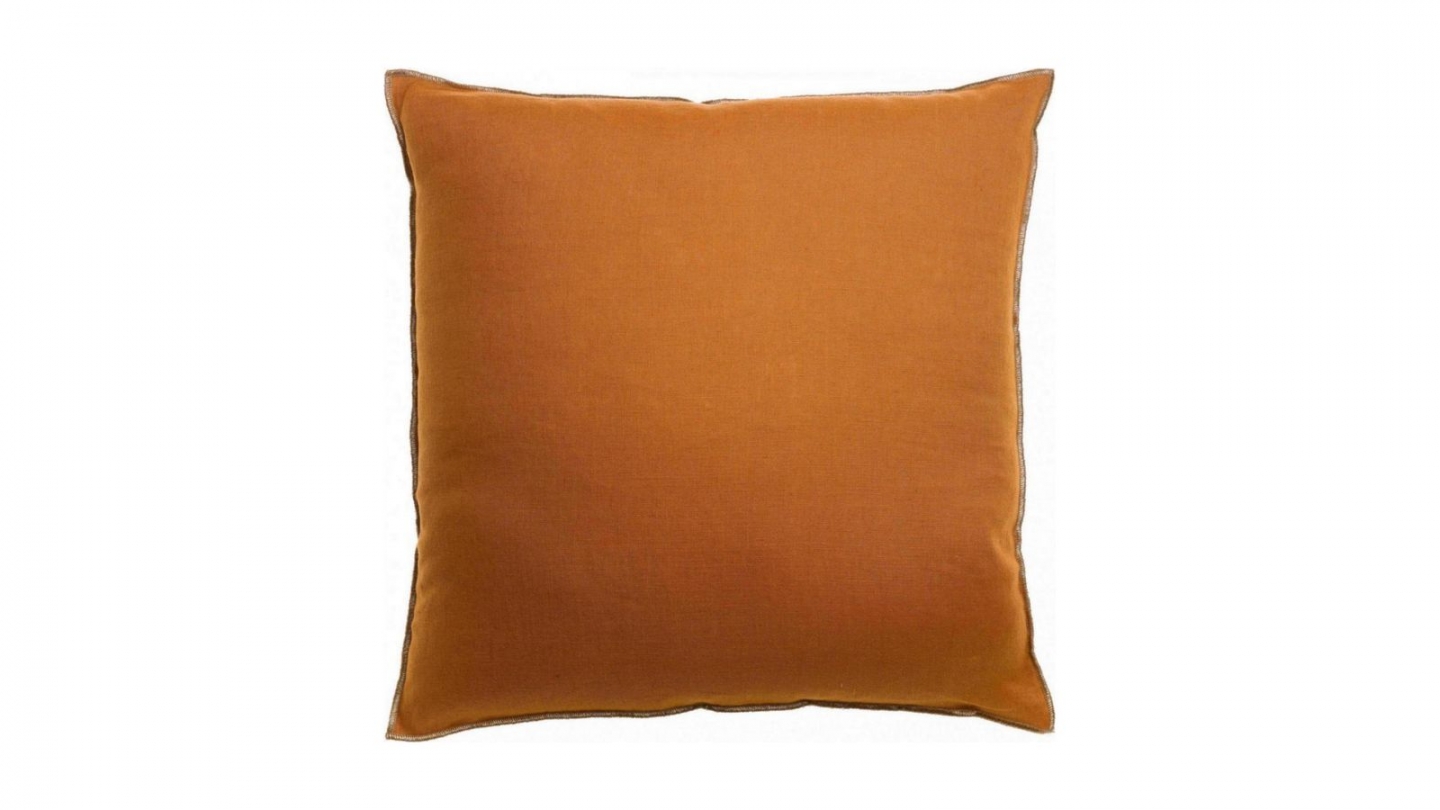Coussin en lin orange cuivre 45 x 45 cm - Zeff Celeste