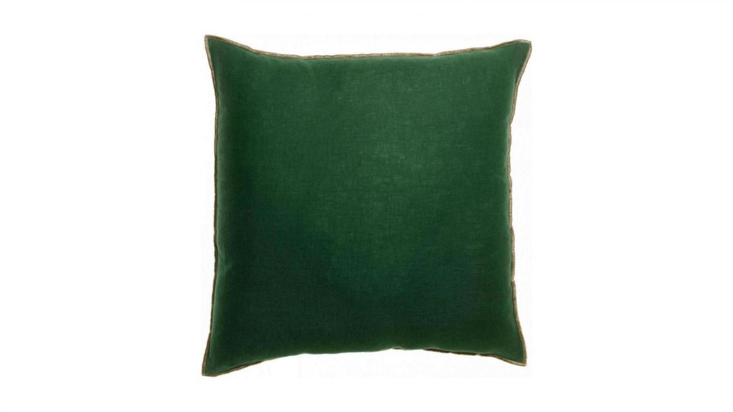 Coussin en lin vert épicia 45 x 45 cm - Zeff Celeste