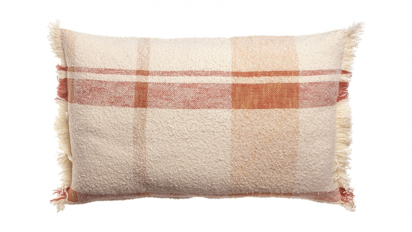 Coussin à carreaux multicolore sienne 40 x 65 cm - Jane
