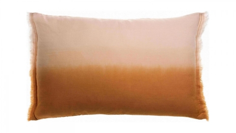 Coussin en lin effet dégradé cuivre orange 40 x 65 cm - Zeff Shade