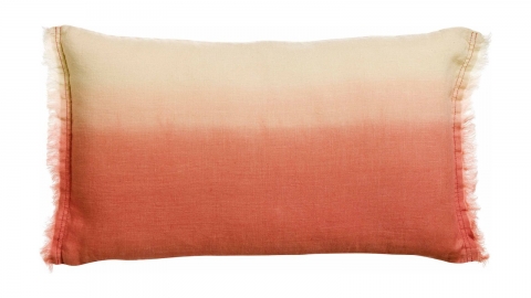 Coussin en lin effet dégradé orange pêche 30 x 50 cm - Zeff Shade
