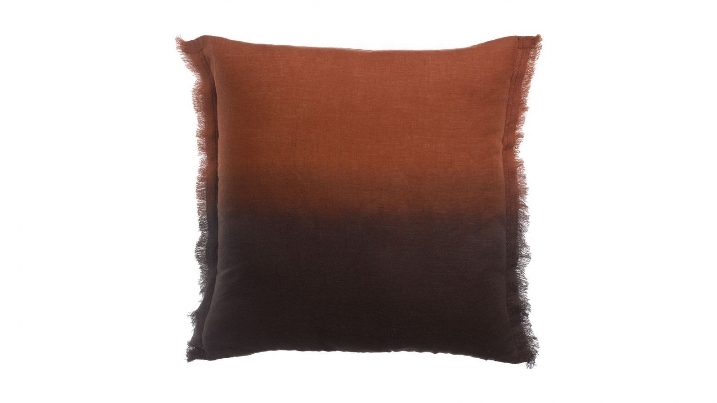 Coussin en lin effet dégradé gris ébène 45 x 45 cm - Zeff Shade