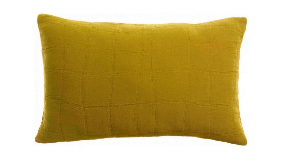 Coussin en coton jaune absinthe 30 x 50 cm - Titou
