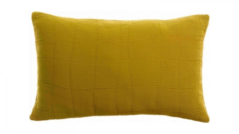 Coussin en coton jaune absinthe 30 x 50 cm - Titou