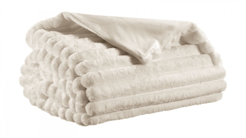 Plaid blanc neige 130 x 160 - Alice