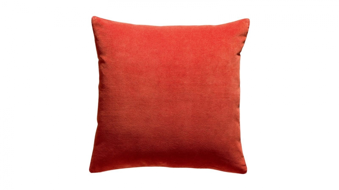 Coussin en velours orange marmelade 45 x 45 cm - Elise