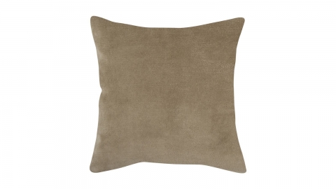 Coussin en velours beige ficelle 45 x 45 cm - Elise