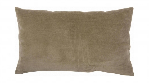 Coussin en velours beige ficelle 40 x 65 cm - Elise