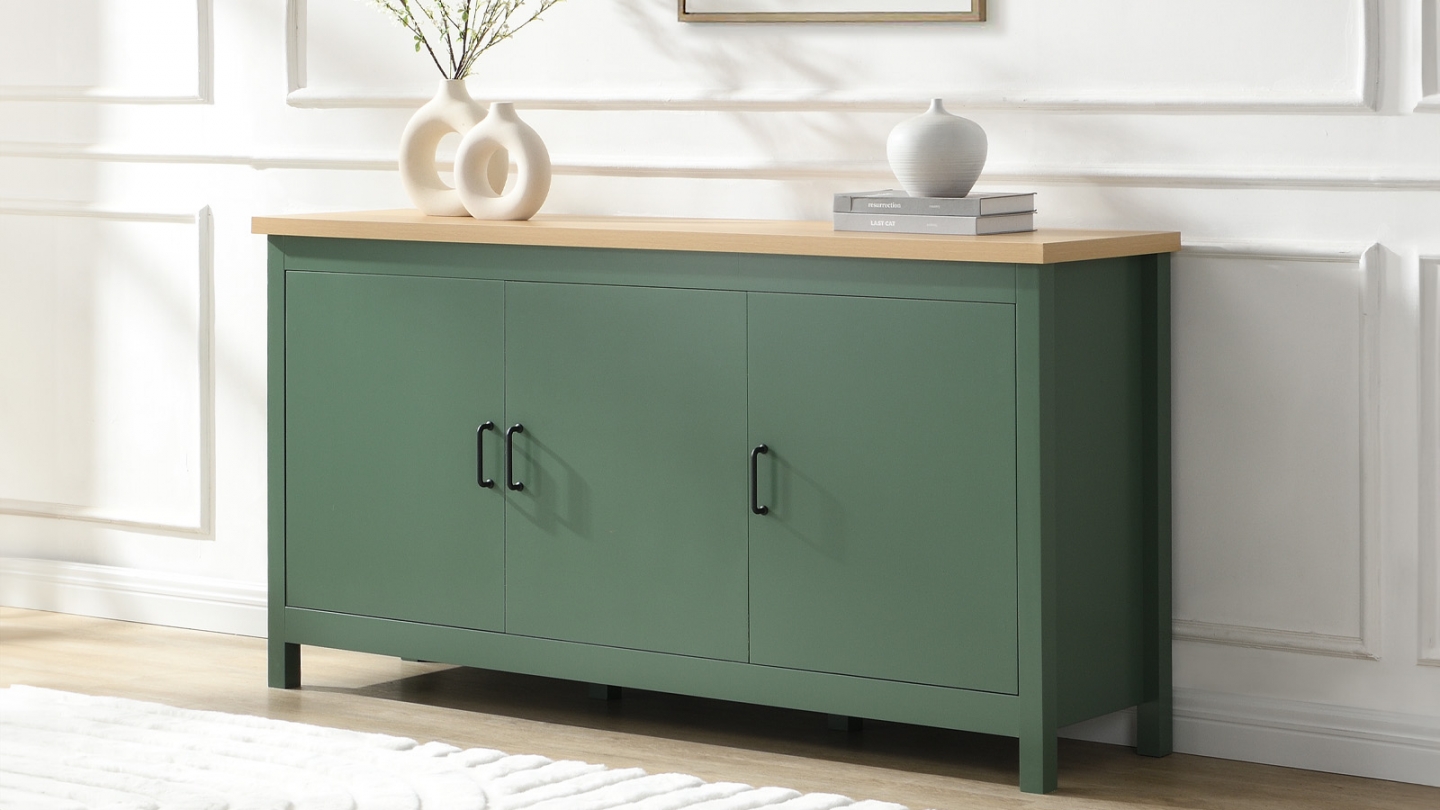 Buffet 3 portes vert 160 cm - Sana