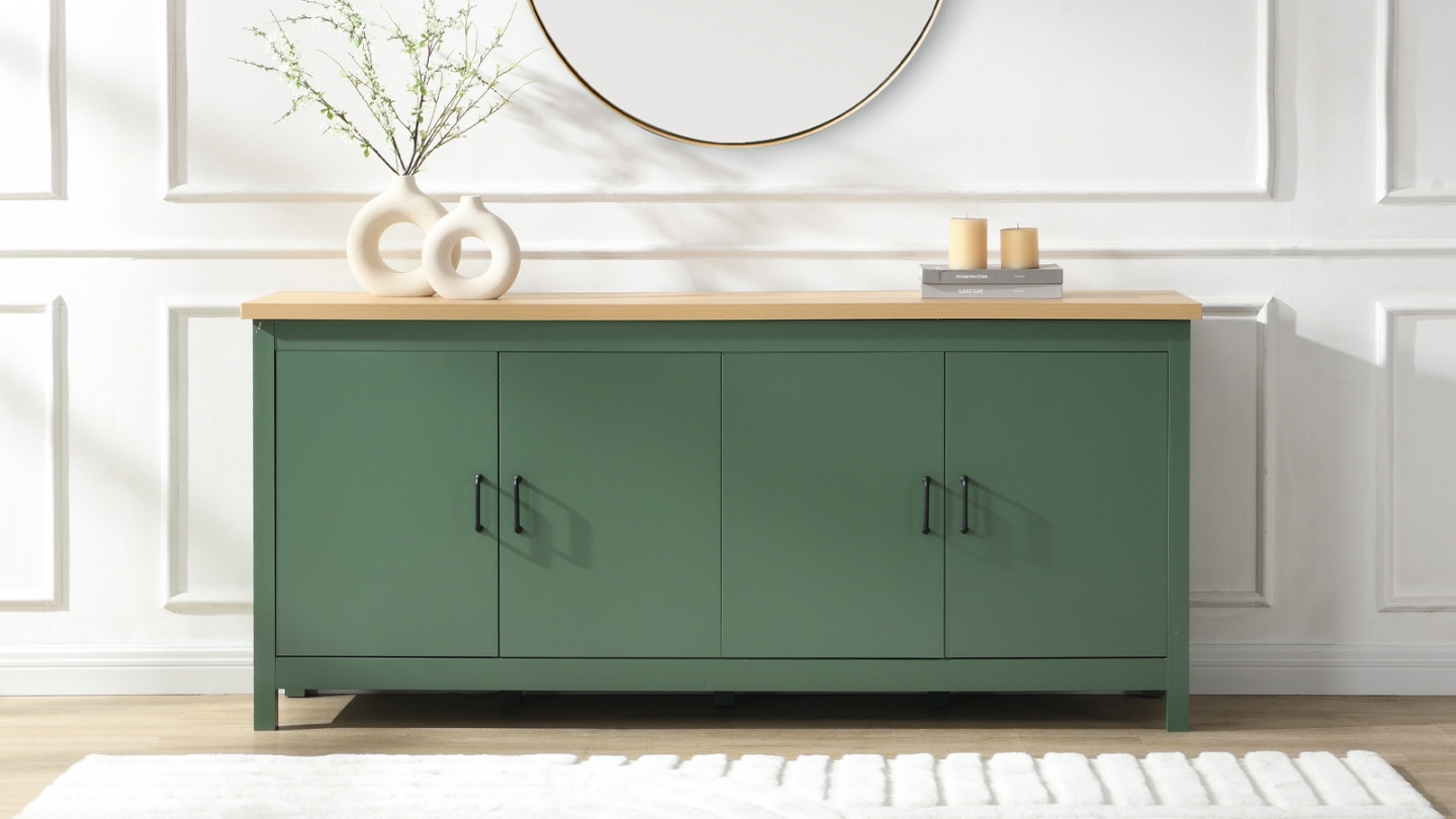 Buffet 4 portes vert 180 cm - Sana