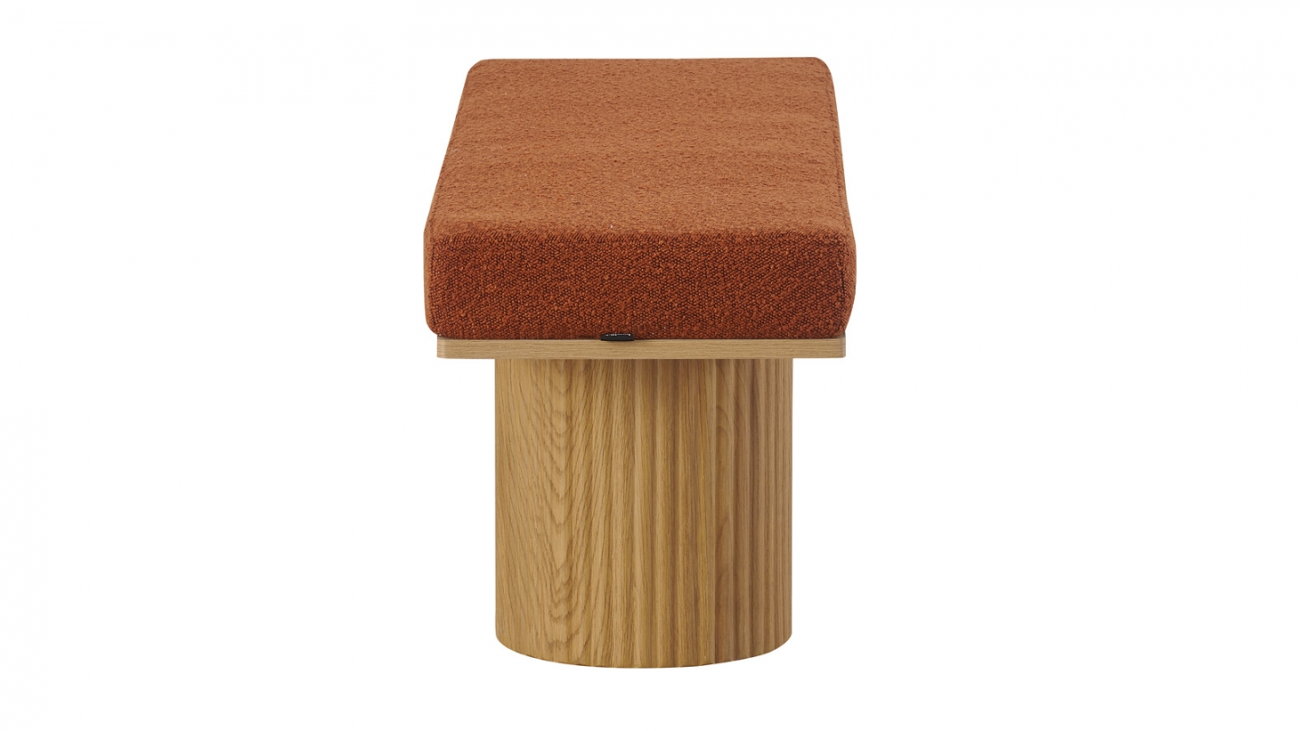 Banc en tissu bouclé rouille - Mahe