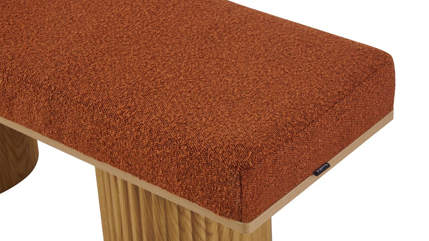 Banc en tissu bouclé rouille - Mahe