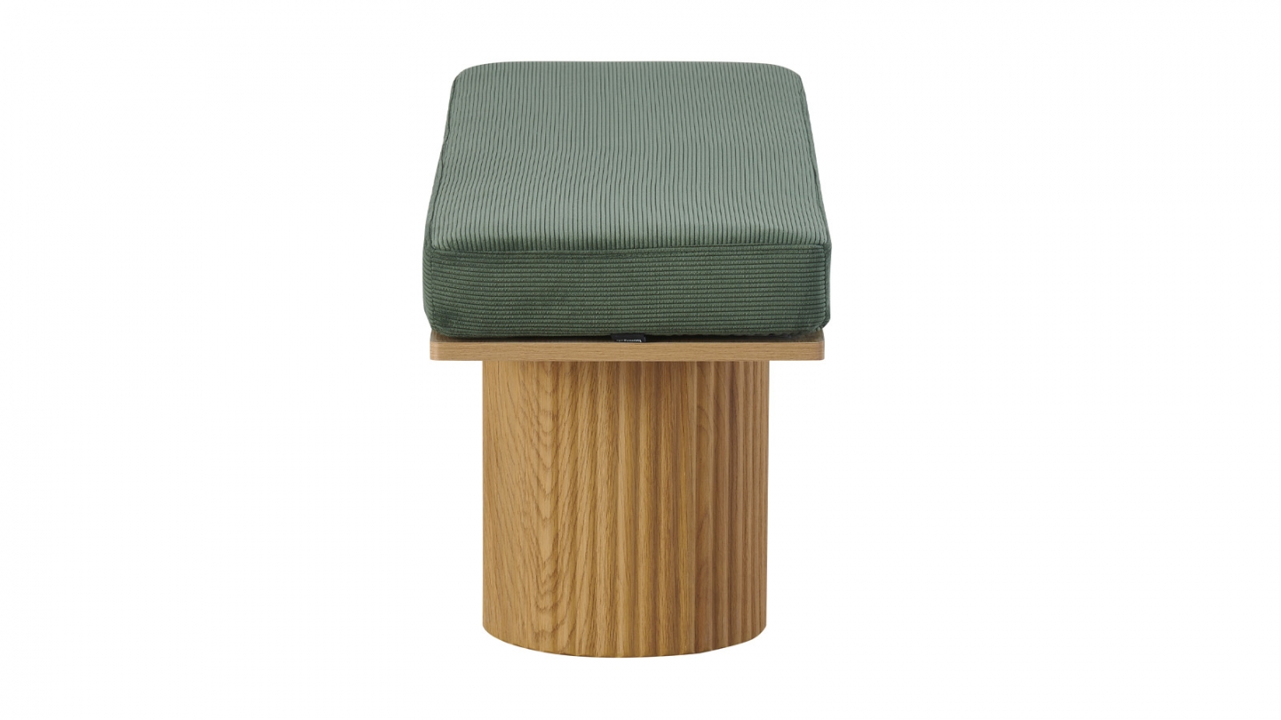 Banc en velours côtelé vert kaki - Mahe
