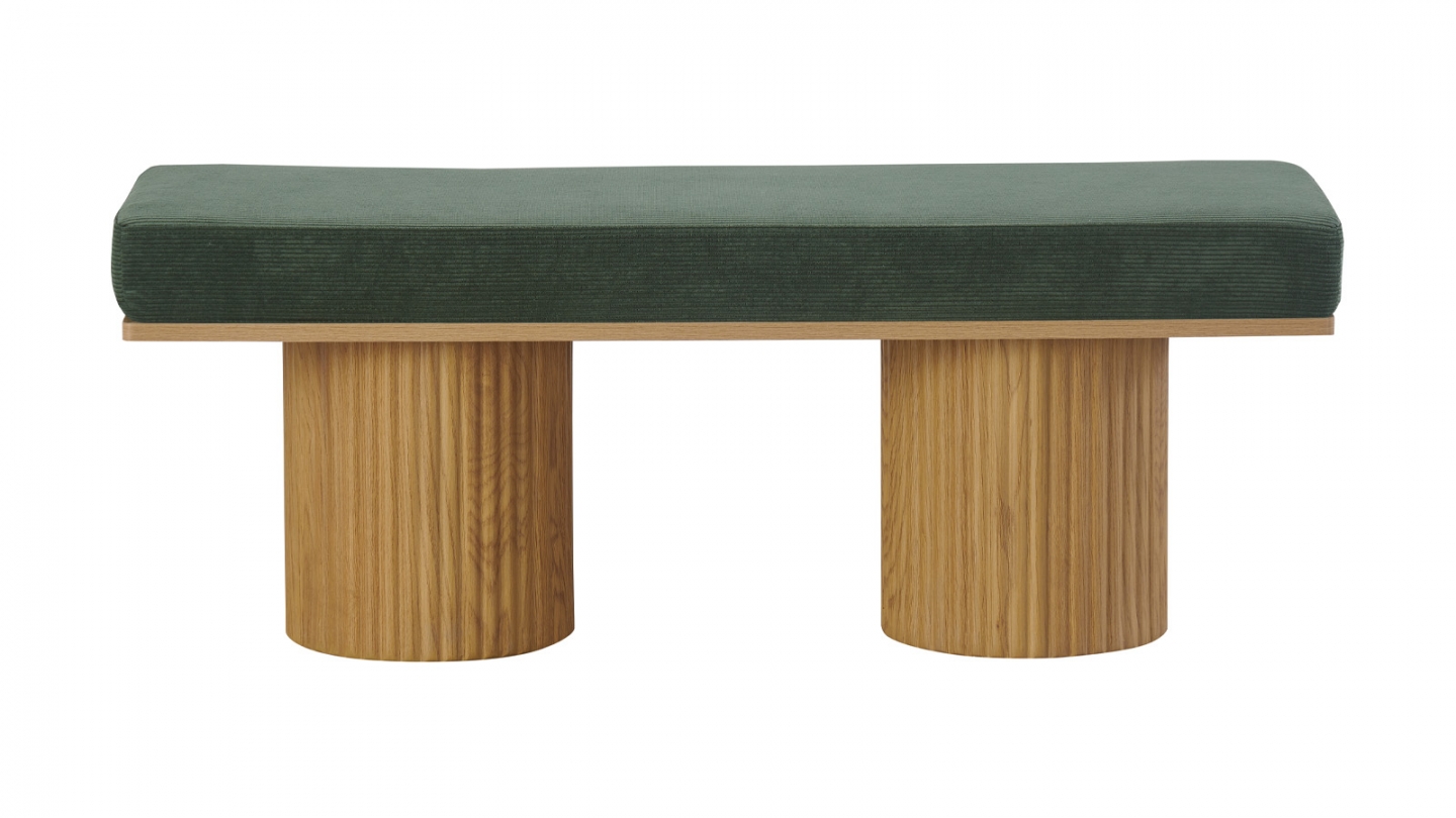 Banc en velours côtelé vert kaki - Mahe