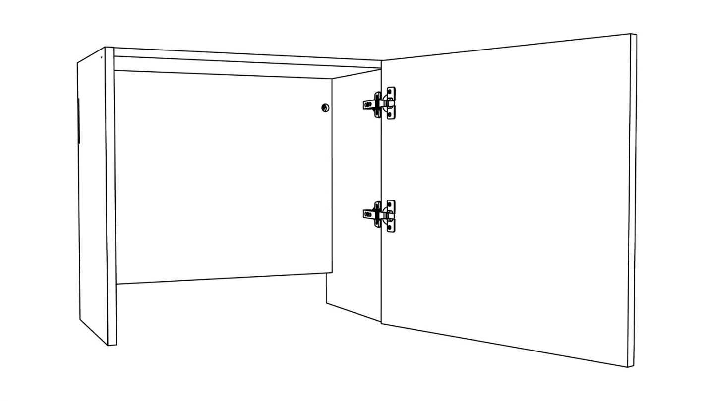Ensemble de 6 meubles de cuisine - L. 185 cm - abricot et chêne clair cannelé - Luzia Signature
