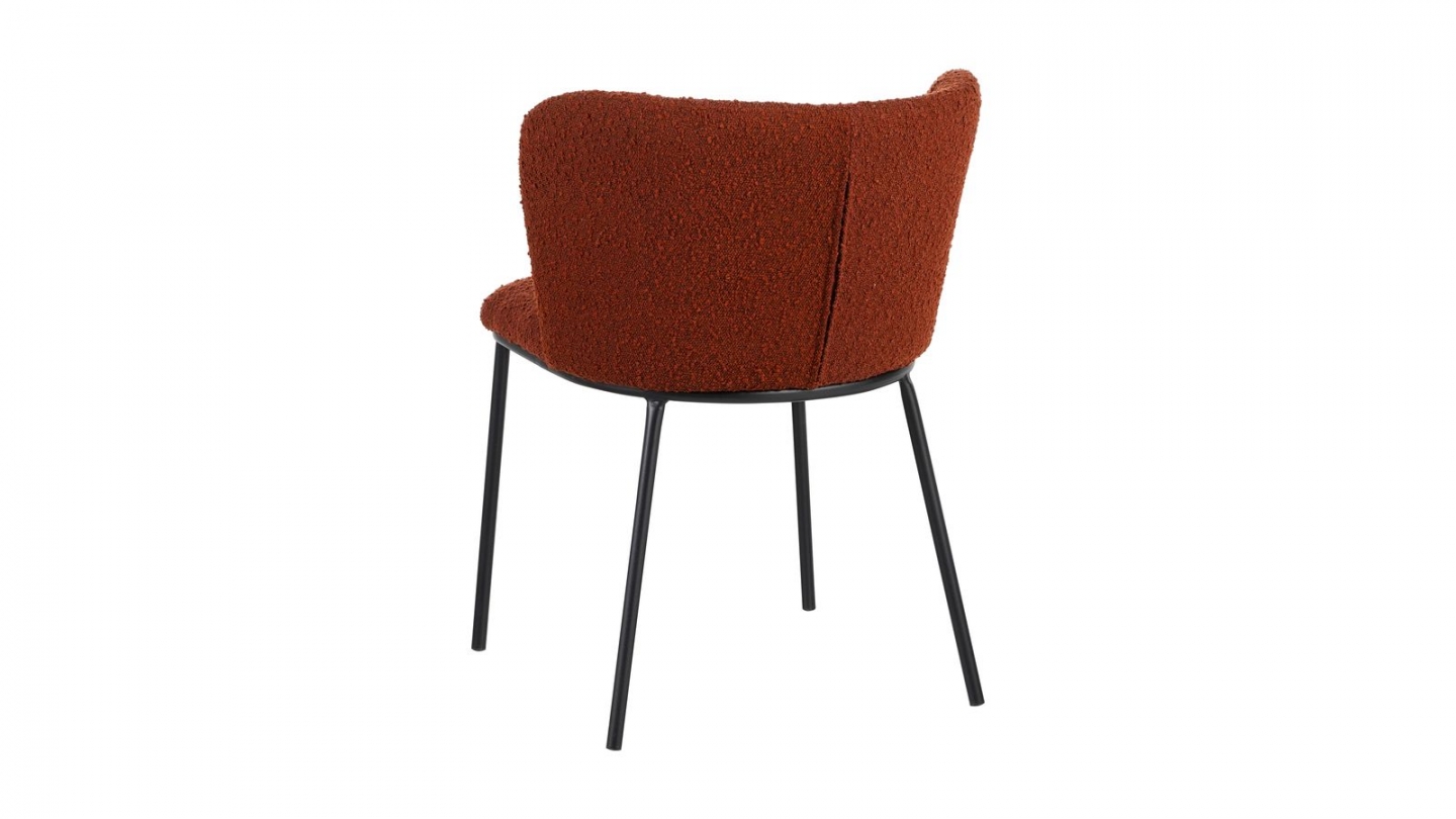 Lot de 2 chaises en tissu bouclé rouille - Toma