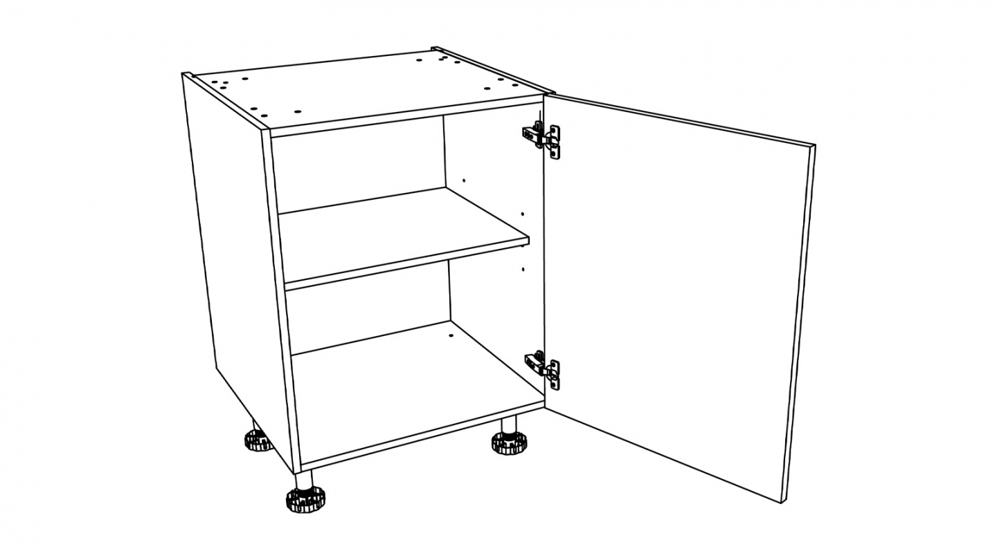 Ensemble de 8 meubles de cuisine - L. 245 cm - abricot - Luzia