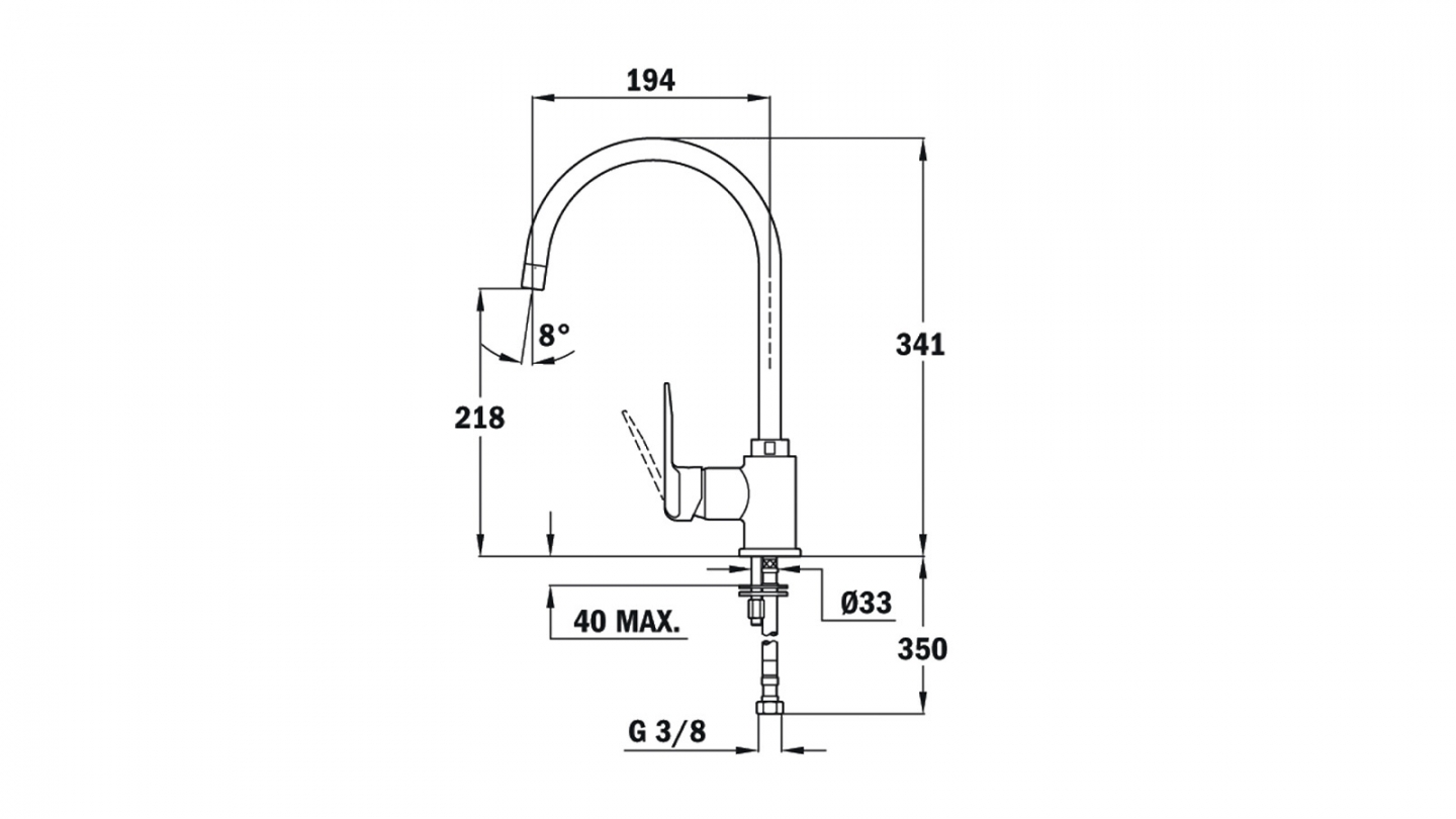 Ensemble de 8 meubles de cuisine - L. 245 cm - abricot - Luzia