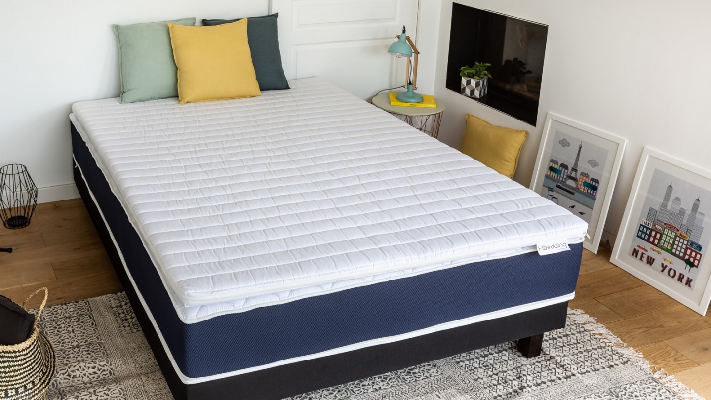 Sur matelas déhoussable 160x200 Confort Plus Hbedding - Mousse polyuréthane