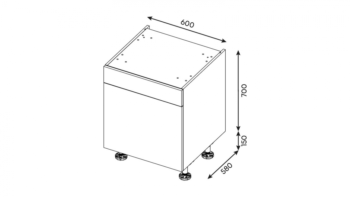 Ensemble de 8 meubles de cuisine - L. 245 cm - noyer brun - Sierra