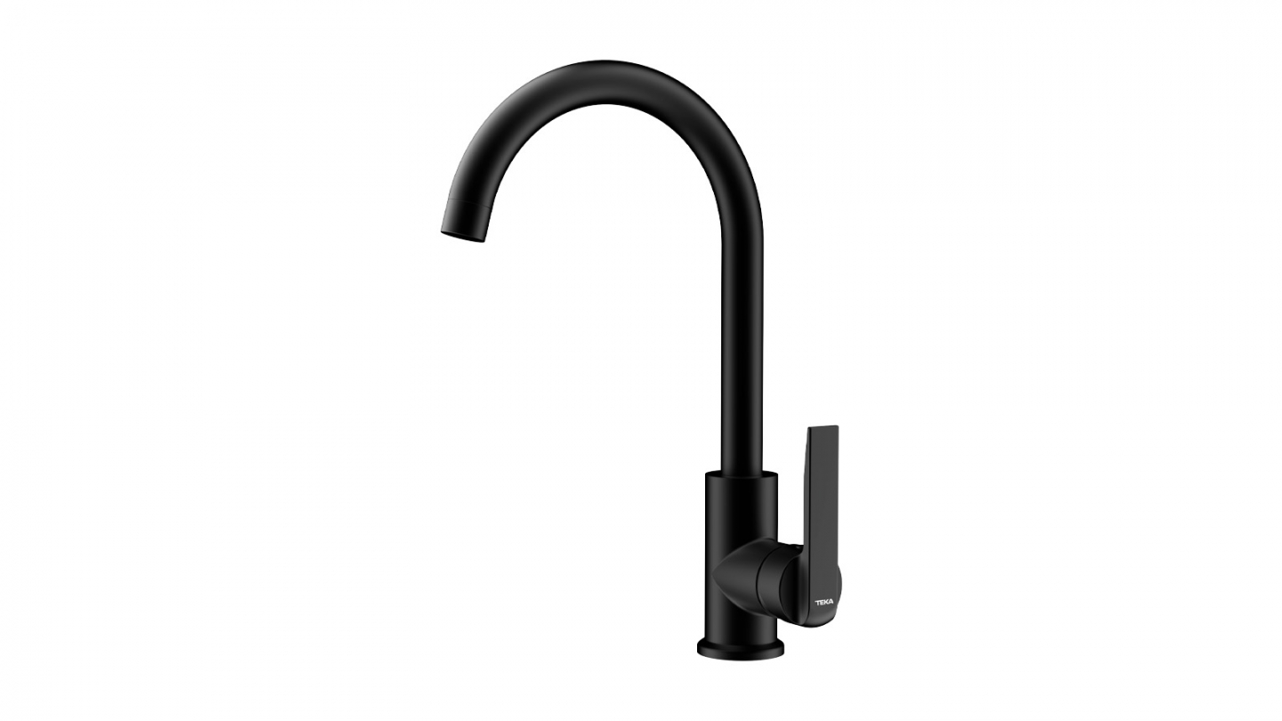 Ensemble de 6 meubles de cuisine - L. 185 cm - noir et chêne clair cannelé - Luzia Signature