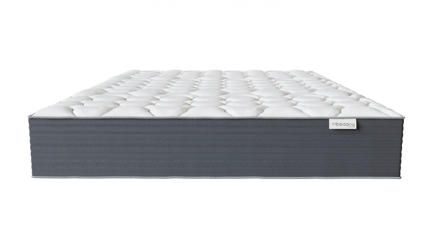Ensemble Lit adulte 140x190cm avec tête de lit en velours côtelé vert kaki - Milo + Matelas mémoire de forme - Memo HR