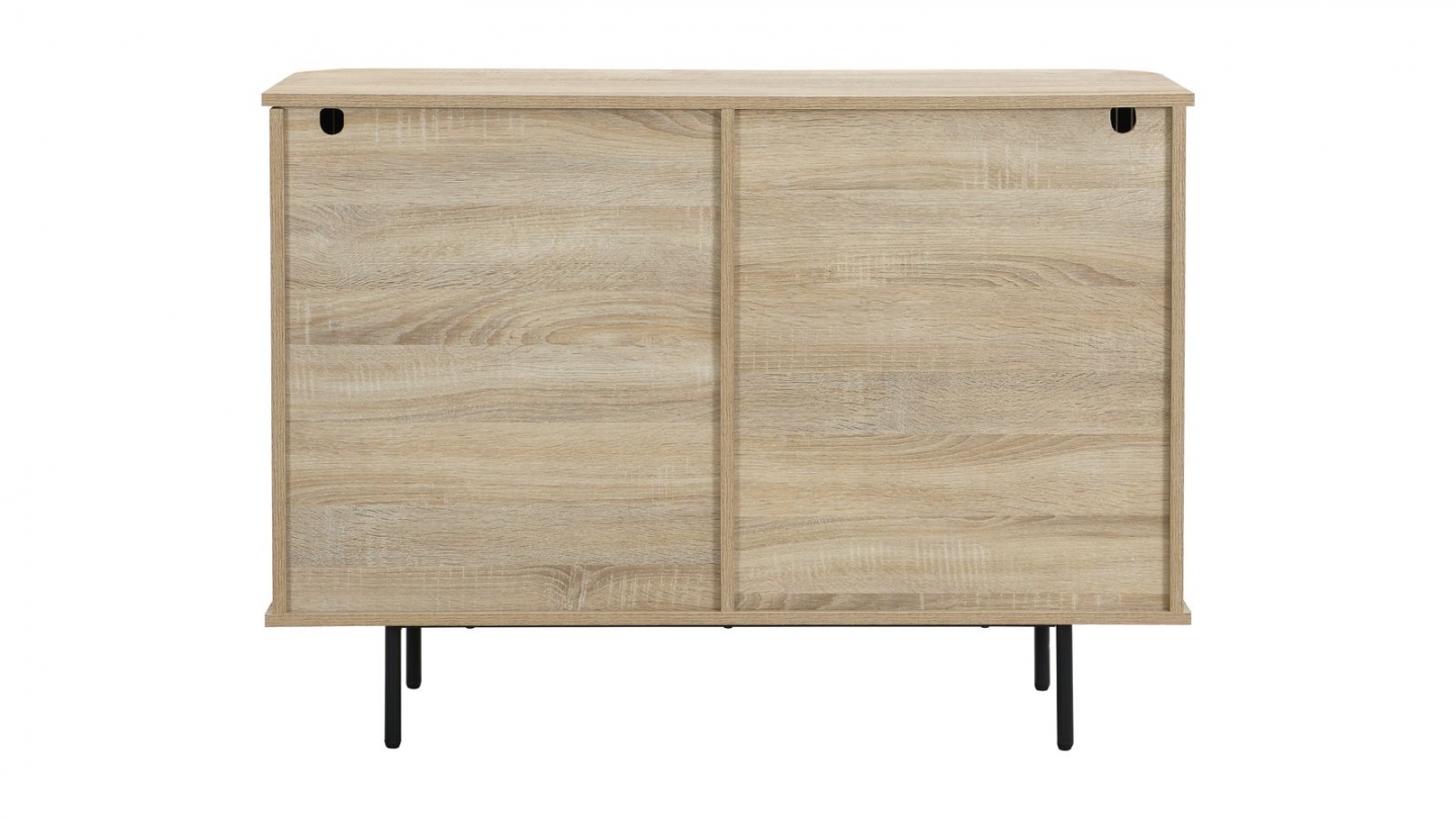 Buffet 2 portes rainurées couleur chêne L106xH78 cm - Solna Buffet 2 portes rainurées couleur chêne L106xH78 cm - Solna