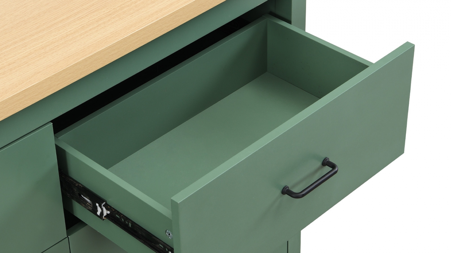 Commode 6 titoirs verte 120 cm - Sana