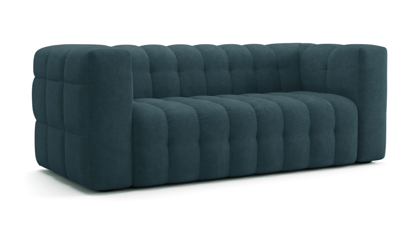Canapé 3 places en tissu chenille bleu foncé - Cester
