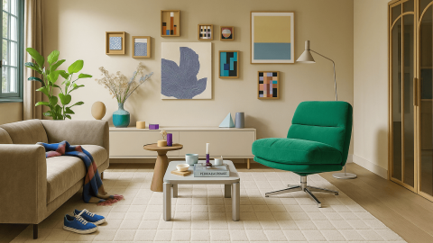 Fauteuil pivotant en velours côtelé vert électrique et piètement chromé - Julia