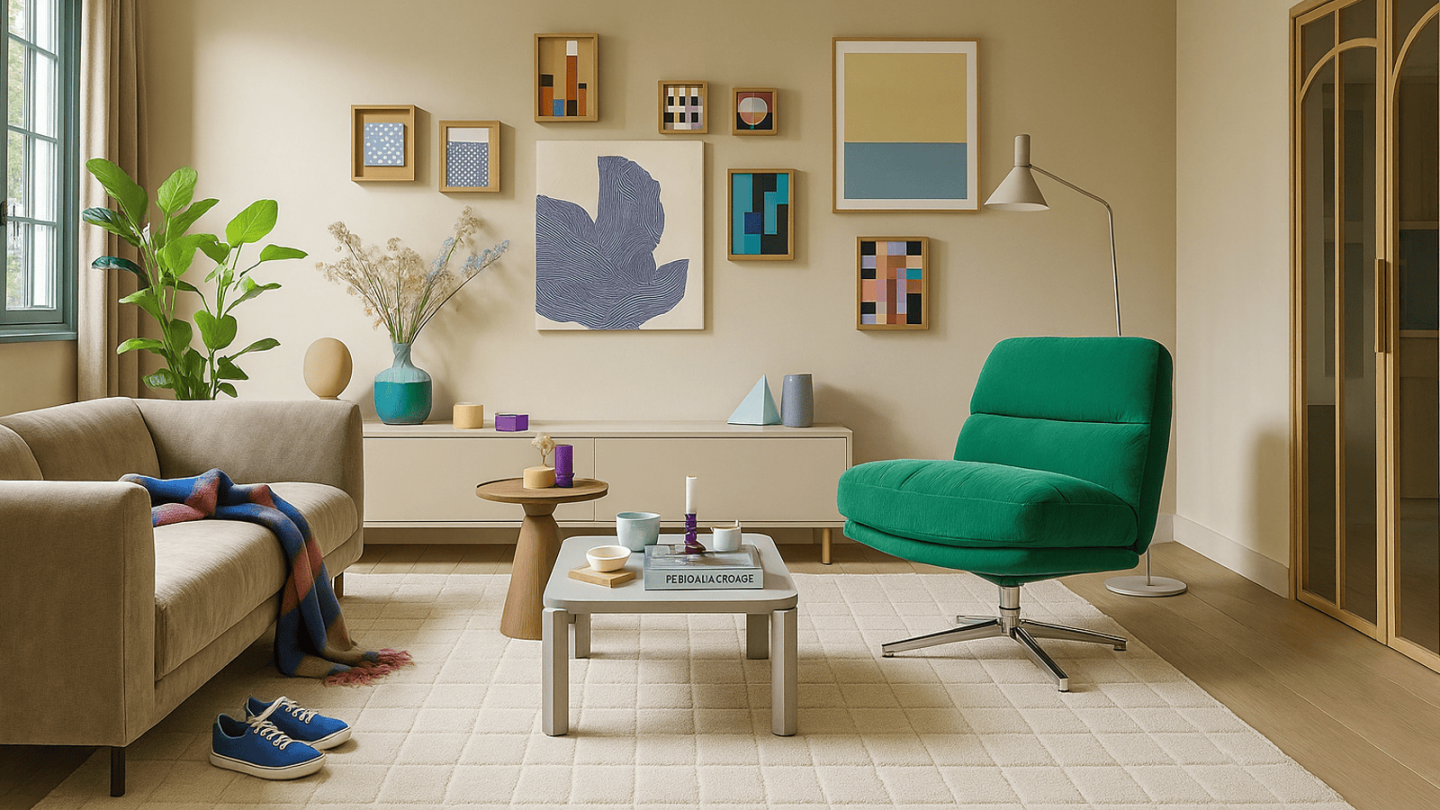 Fauteuil pivotant en velours côtelé vert électrique et piètement chromé - Julia