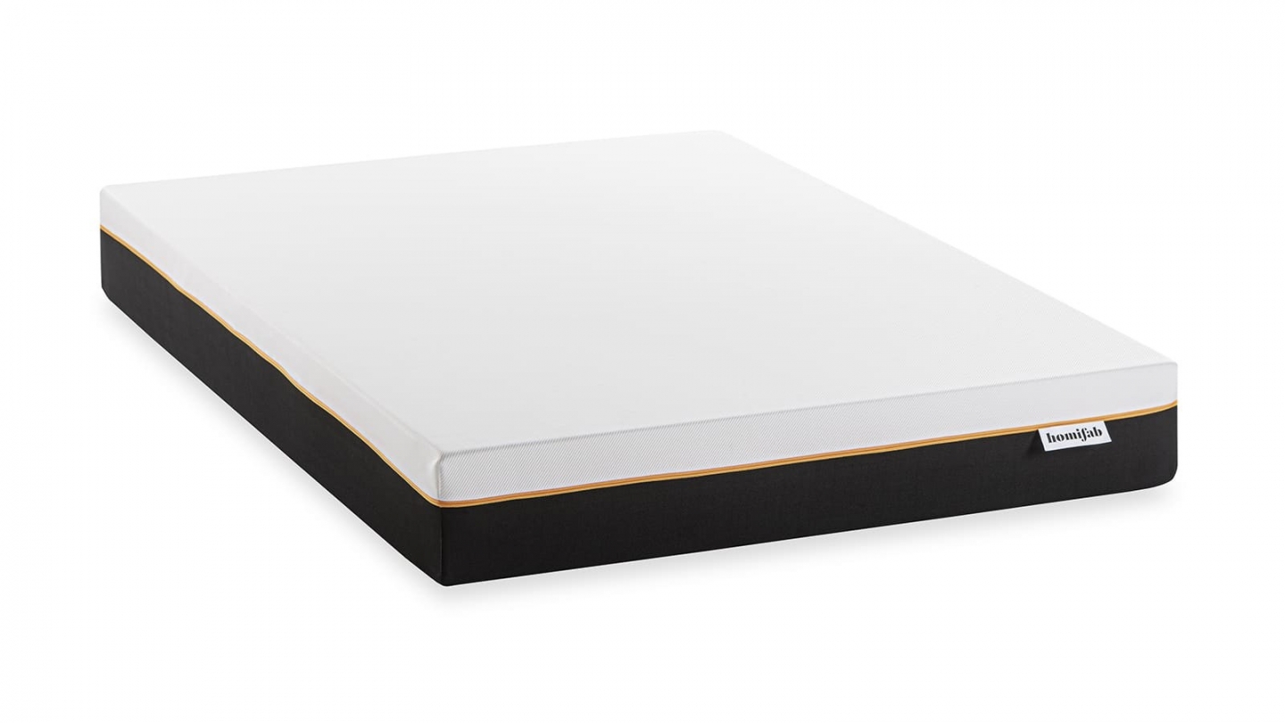 Ensemble Lit adulte 180x200cm avec tête de lit en velours beige - Milo + Matelas mémoire de forme - Dual Confort