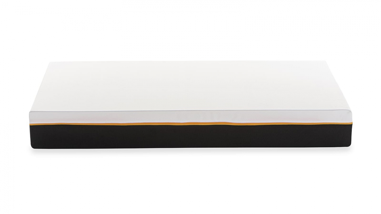 Ensemble Lit adulte 140x190cm avec tête de lit en velours côtelé vert kaki - Milo + Matelas mémoire de forme - Dual Confort