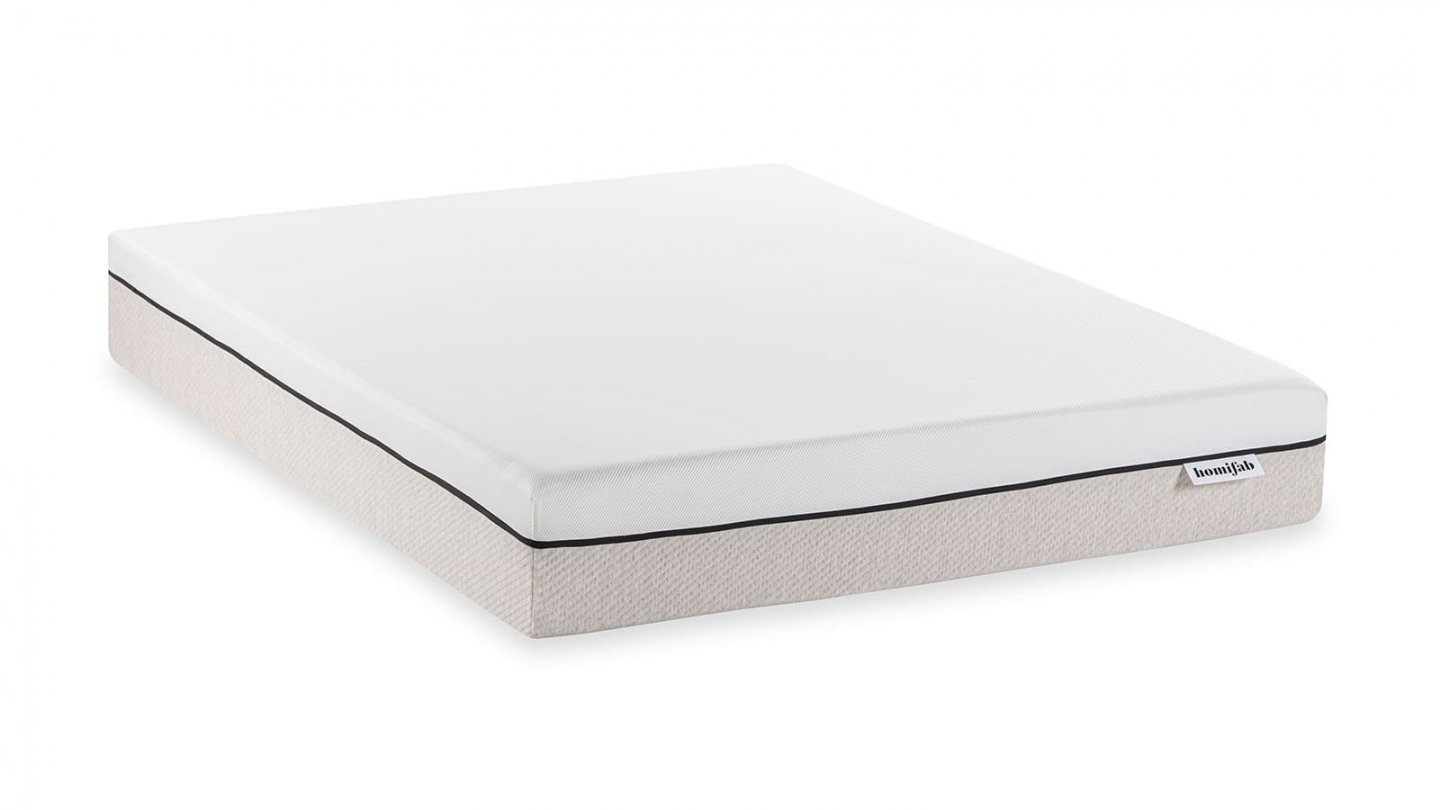 Ensemble Lit adulte 160x200cm avec tête de lit en tissu gris chiné - Milo + Matelas ressorts ensachés - Spring Elite
