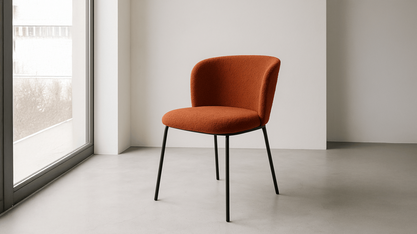 Lot de 2 chaises en tissu bouclé rouille - Toma