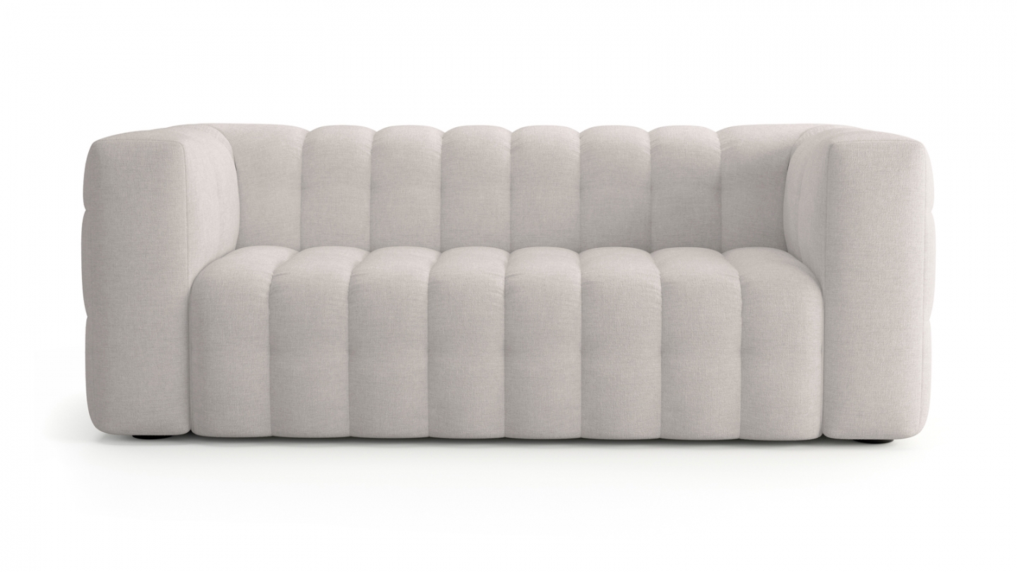 Canapé 3 places en tissu chenille beige - Cester