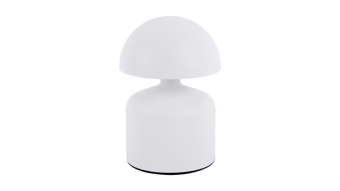 Lampe de table champignon LED en métal blanc - Impetu