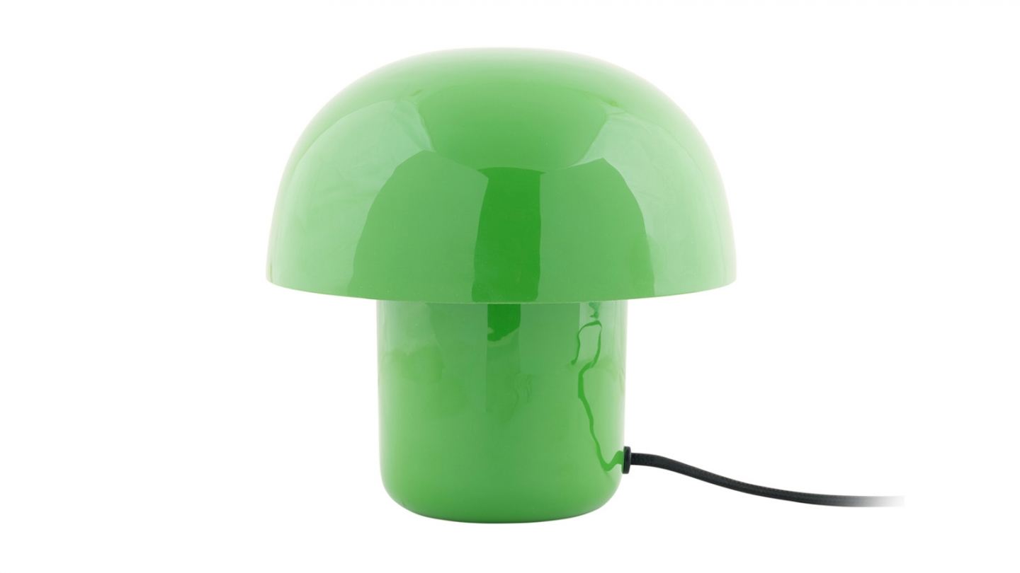 Lampe à poser champignon en métal émaillé vert vif - Fat Mushroom Mini