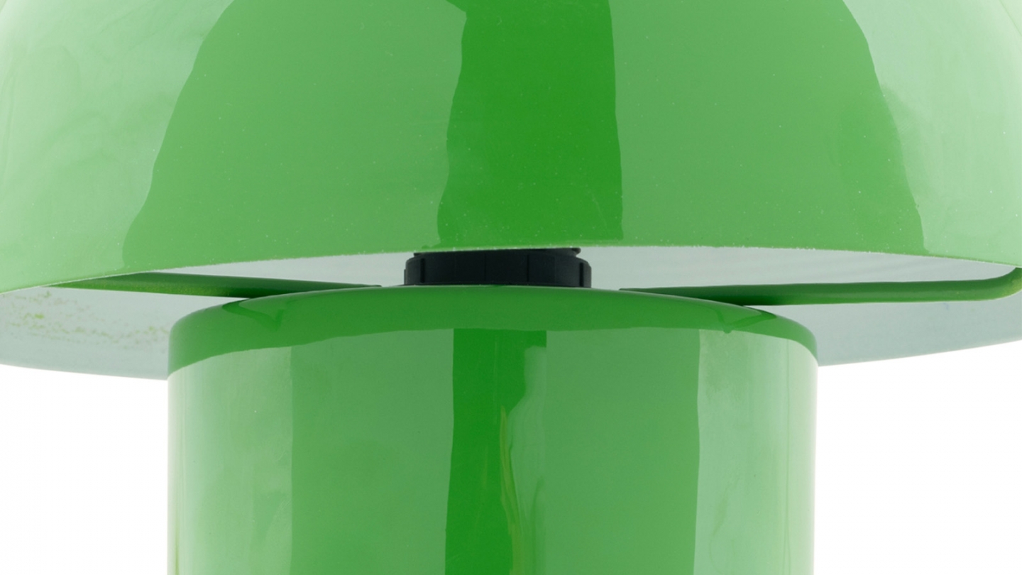 Lampe à poser champignon en métal émaillé vert vif - Fat Mushroom Mini