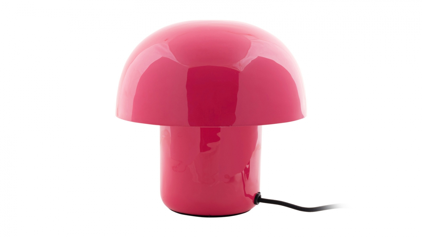 Lampe à poser champignon en métal émaillé rose vif - Fat Mushroom Mini